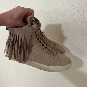 Daniel Patrick beige suede western high top fringe roamer sneakers 11
